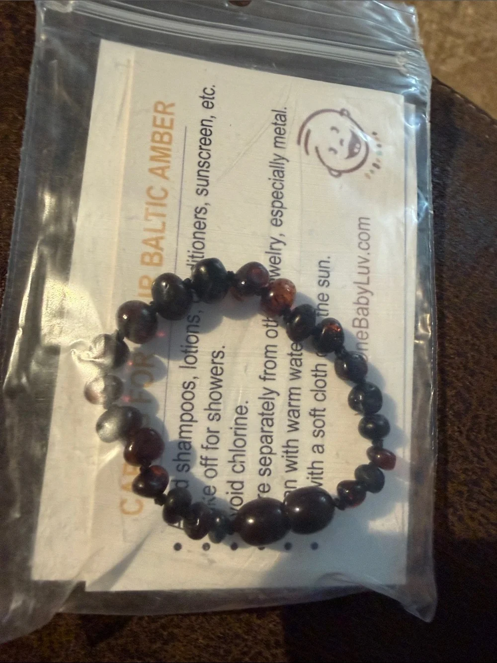 NEW Baltic amber teething Bracelet - Cherry Baroque Safe ~ Natural ~ Effective